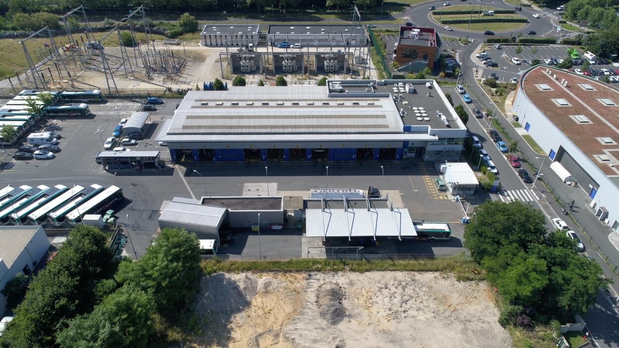 vue aérienne dépot de bus RATP bussy